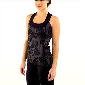 🖤 Lululemon Scoop Neck Tank Lion BriskBloom Black - Size Small
